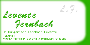 levente fernbach business card